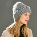 Knitted Beanies Thick Warm Ladies Wool Female Beanie Hats-Hats-Arimonz-Arimonz
