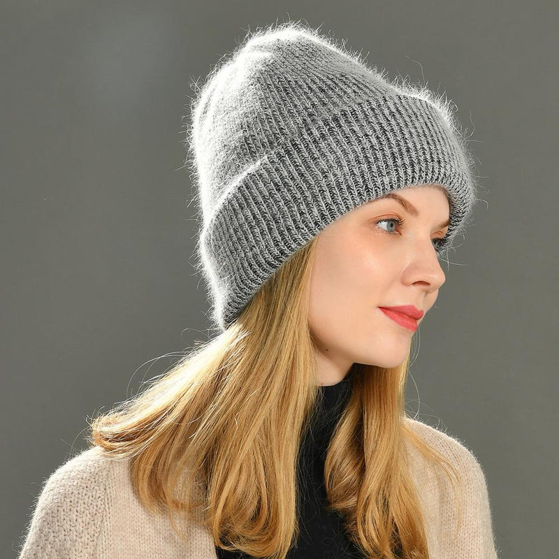 Knitted Beanies Thick Warm Ladies Wool Female Beanie Hats-Hats-Arimonz-Arimonz