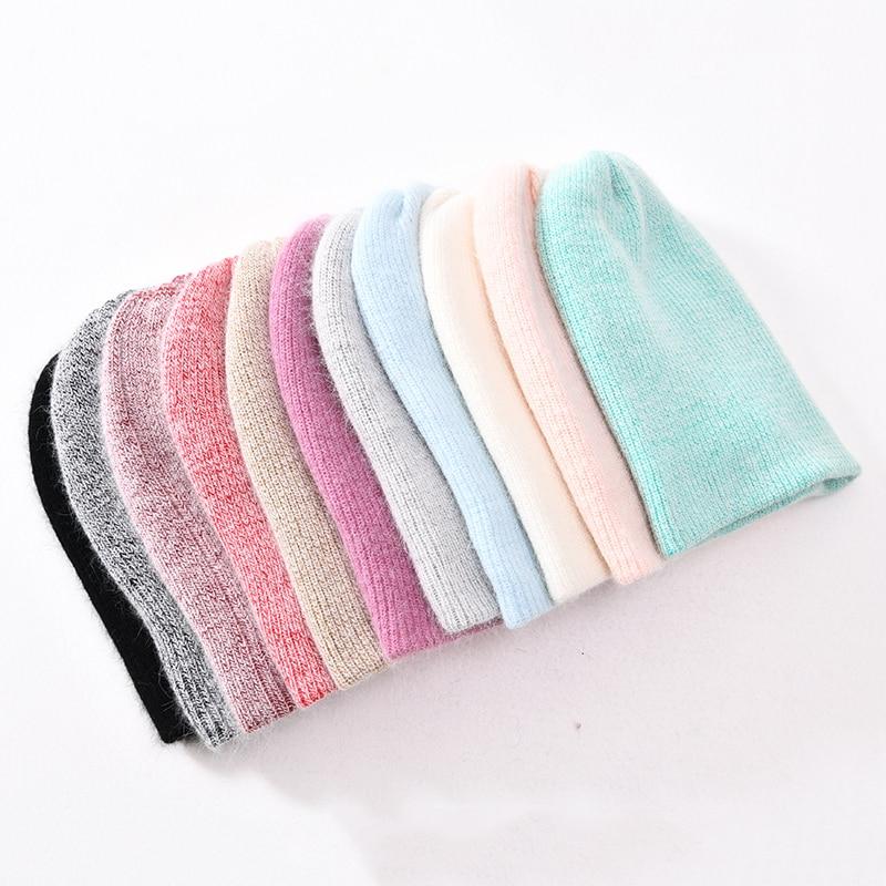 Knitted Beanies Thick Warm Ladies Wool Female Beanie Hats-Hats-Arimonz-Arimonz