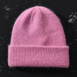 Knitted Beanies Thick Warm Ladies Wool Female Beanie Hats-Hats-Arimonz-Light purple-Arimonz