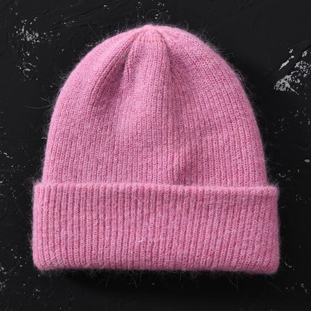 Knitted Beanies Thick Warm Ladies Wool Female Beanie Hats-Hats-Arimonz-Light purple-Arimonz