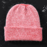 Knitted Beanies Thick Warm Ladies Wool Female Beanie Hats-Hats-Arimonz-Red-Arimonz