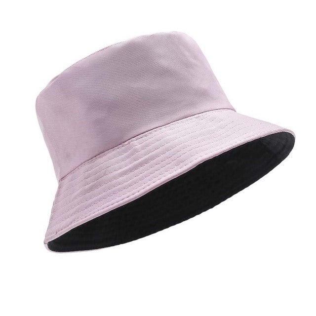 Ladies Bucket Hat Women Summer Sunscreen Panama Hat Fisherman Cap-Bucket Hats-Arimonz-pink and black-Arimonz