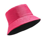 Ladies Bucket Hat Women Summer Sunscreen Panama Hat Fisherman Cap-Bucket Hats-Arimonz-rose red and black-Arimonz