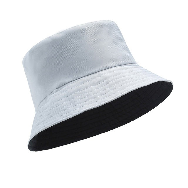 Ladies Bucket Hat Women Summer Sunscreen Panama Hat Fisherman Cap-Bucket Hats-Arimonz-White and black-Arimonz