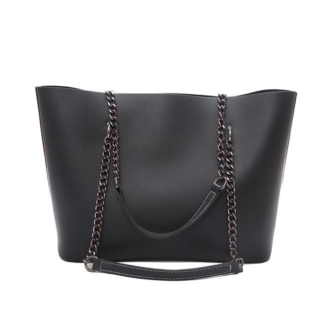 Ladies Chain Shoulder Bag-Handbags-Arimonz-Black-Arimonz