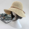 Ladies Sun Hat For Women Bowknot Raffia Straw Hat Foldable Summer Hat-Summer Hats-Arimonz-hat light Khaki-Arimonz