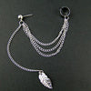 Leaf Tassel Earrings For Women Fashionable Personality Metal Ear Clip-Earrings-Arimonz-silver-Arimonz