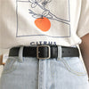 Leather Belt for Women Square Pin Buckle Black Belts for Jeans Pants-Belts-Arimonz-Arimonz