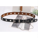 Leather Belts Women Black Fashion Gothic Metal Chain High Waist Belts-Belts-Arimonz-Arimonz