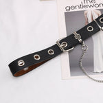 Leather Belts Women Black Fashion Gothic Metal Chain High Waist Belts-Belts-Arimonz-Arimonz