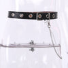 Leather Belts Women Black Fashion Gothic Metal Chain High Waist Belts-Belts-Arimonz-Arimonz