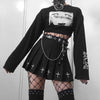 Leather Belts Women Black Fashion Gothic Metal Chain High Waist Belts-Belts-Arimonz-Arimonz