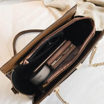 Leather Gianna Handbag Metal Chain Tote For Women-Handbags-Arimonz-Arimonz