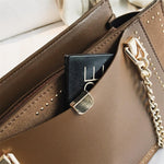 Leather Gianna Handbag Metal Chain Tote For Women-Handbags-Arimonz-Arimonz