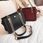 Leather Gianna Handbag Metal Chain Tote For Women-Handbags-Arimonz-Arimonz
