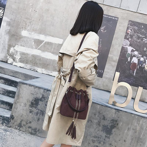 Leather Mini Crossbody Handbags Selena Bucket Bag For Women-Handbags-Arimonz-Arimonz