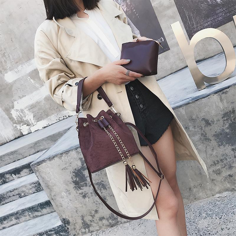 Leather Mini Crossbody Handbags Selena Bucket Bag For Women-Handbags-Arimonz-Arimonz
