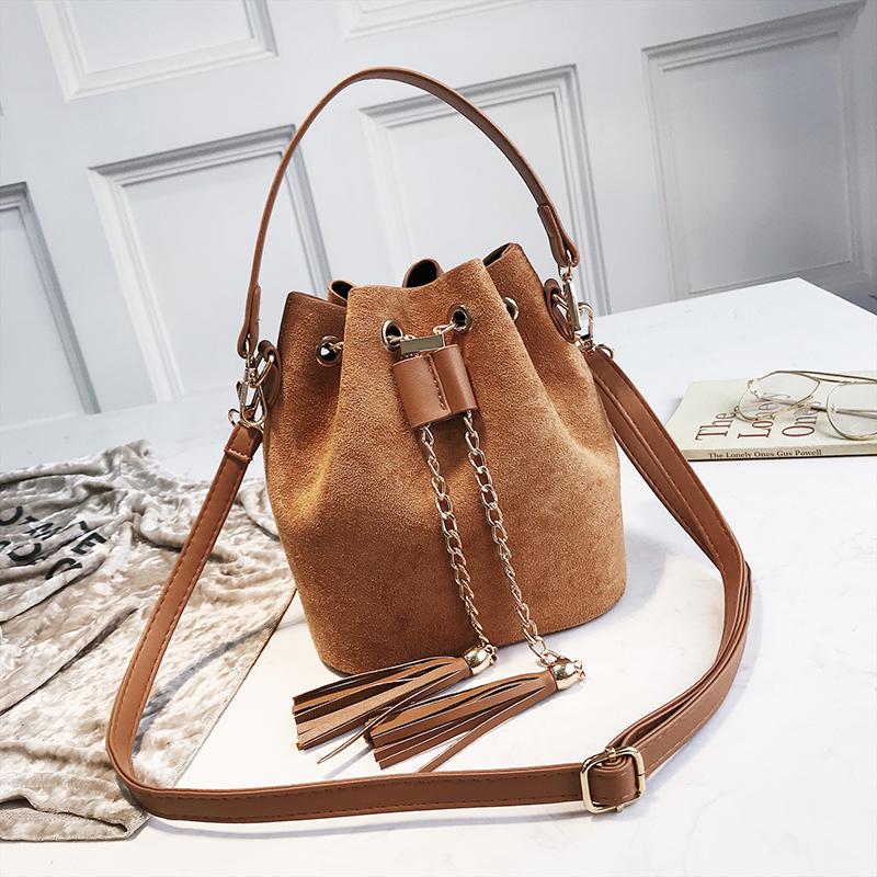 Leather Mini Crossbody Handbags Selena Bucket Bag For Women-Handbags-Arimonz-Arimonz
