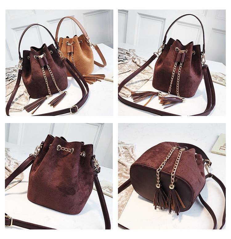 Leather Mini Crossbody Handbags Selena Bucket Bag For Women-Handbags-Arimonz-Arimonz