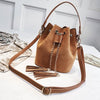 Leather Mini Crossbody Handbags Selena Bucket Bag For Women-Handbags-Arimonz-Brown-Arimonz