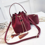 Leather Mini Crossbody Handbags Selena Bucket Bag For Women-Handbags-Arimonz-Red-Arimonz