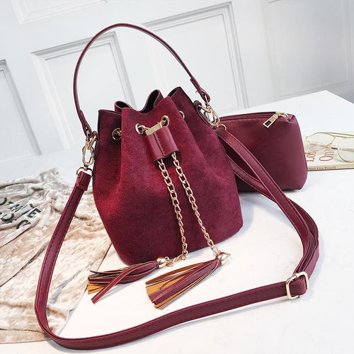 Leather Mini Crossbody Handbags Selena Bucket Bag For Women-Handbags-Arimonz-Arimonz