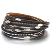 Leather Multi Layer Wrap Bracelets-Braceletes-Arimonz-Black-Arimonz
