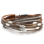 Leather Multi Layer Wrap Bracelets-Braceletes-Arimonz-Gray-Arimonz