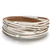 Leather Multi Layer Wrap Bracelets-Braceletes-Arimonz-White-Arimonz
