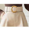 Leather Shorts Loose High Waist Shorts With Belt Fashion Short-Shorts-Arimonz-Arimonz