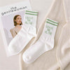 Leave Me Alone Cotton Socks-Socks & Tights-Arimonz-White & Green-Arimonz