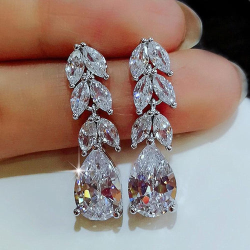 Leave & Water Drop Earrings Fashionable Earrings for Women-Earrings-Arimonz-Arimonz