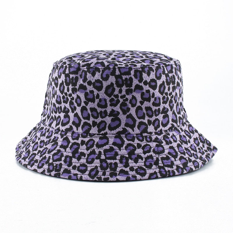 Leopard Print Bucket Hat Reversible Hat Outdoor Travel Cap-Bucket Hats-Arimonz-Arimonz