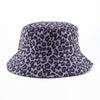 Leopard Print Bucket Hat Reversible Hat Outdoor Travel Cap-Bucket Hats-Arimonz-purple leopard-Arimonz