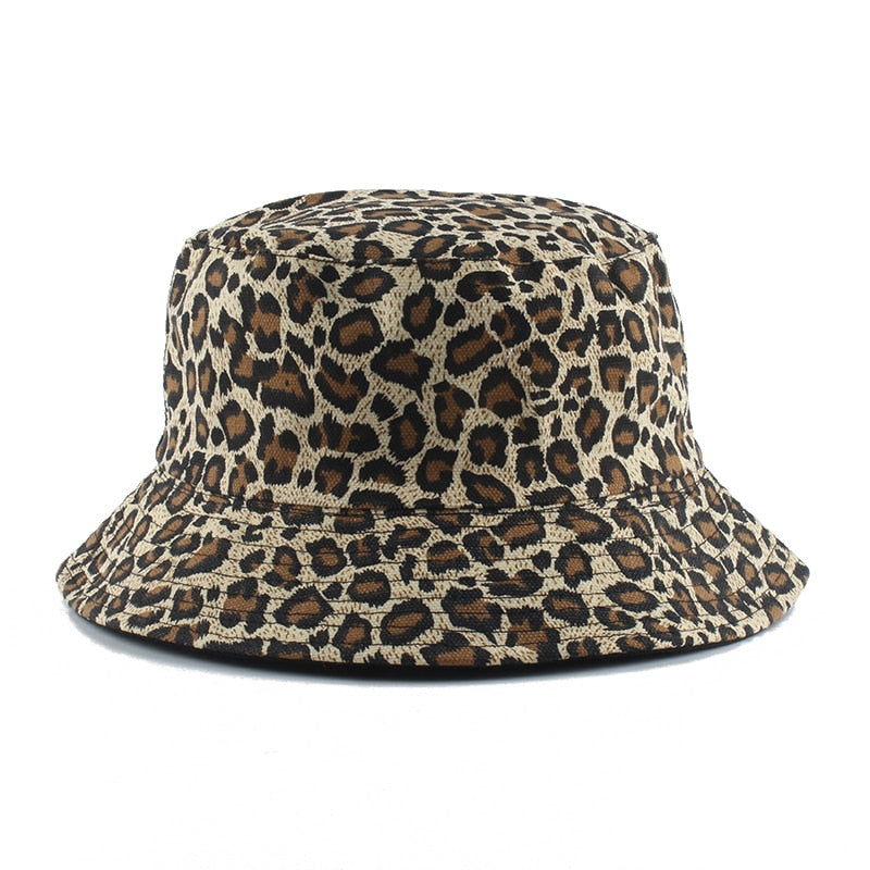 Leopard Print Bucket Hat Reversible Hat Outdoor Travel Cap-Bucket Hats-Arimonz-Arimonz