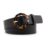 Leopard Print Buckle Belt-Belts-Arimonz-Black-Circle-Arimonz