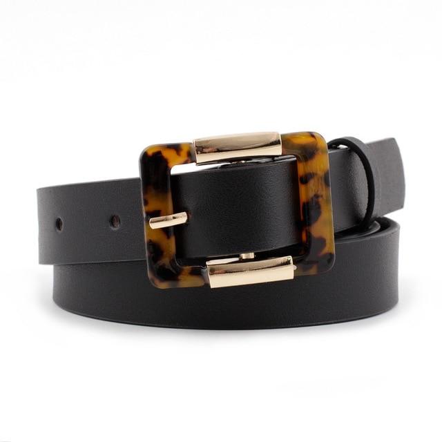 Leopard Print Buckle Belt-Belts-Arimonz-Black-Square-Arimonz