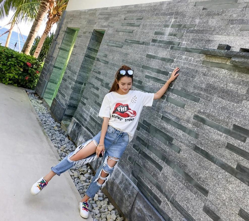 Light Blue Ripped Straight Jean-Straight Jeans-Arimonz-Arimonz