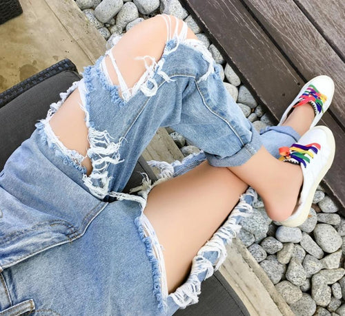 Light Blue Ripped Straight Jean-Straight Jeans-Arimonz-Arimonz