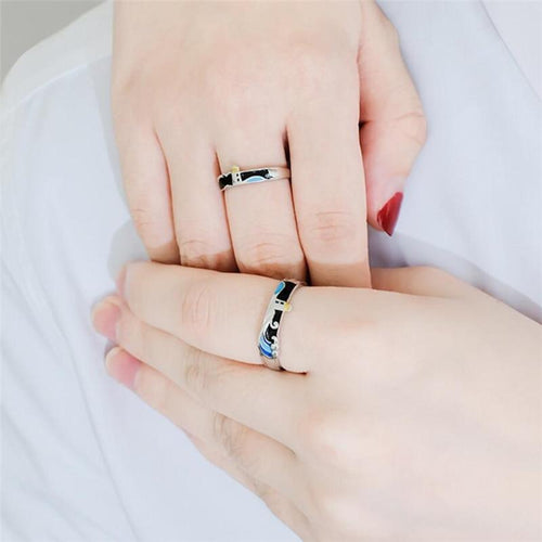 Lighthouse Seagull Couple Ring Resizable Opening Romantic Couple Rings-Rings-Arimonz-Arimonz