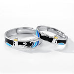 Lighthouse Seagull Couple Ring Resizable Opening Romantic Couple Rings-Rings-Arimonz-Arimonz