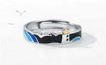 Lighthouse Seagull Couple Ring Resizable Opening Romantic Couple Rings-Rings-Arimonz-Arimonz