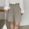 Linen Shorts Wide Leg Summer Shorts Woman High Waist Shorts Streetwear-Shorts-Arimonz-gray khaki-S-Arimonz