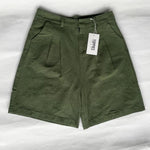 Linen Shorts Wide Leg Summer Shorts Woman High Waist Shorts Streetwear-Shorts-Arimonz-green-S-Arimonz