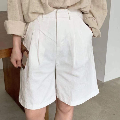 Linen Shorts Wide Leg Summer Shorts Woman High Waist Shorts Streetwear-Shorts-Arimonz-Arimonz