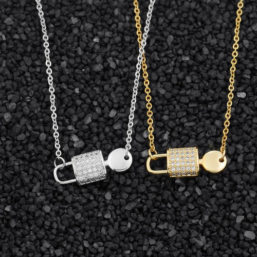Lock And Key Pendant Necklace for Women-Necklaces-Arimonz-Arimonz