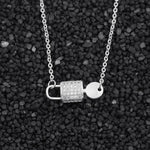 Lock And Key Pendant Necklace for Women-Necklaces-Arimonz-Silver-Arimonz