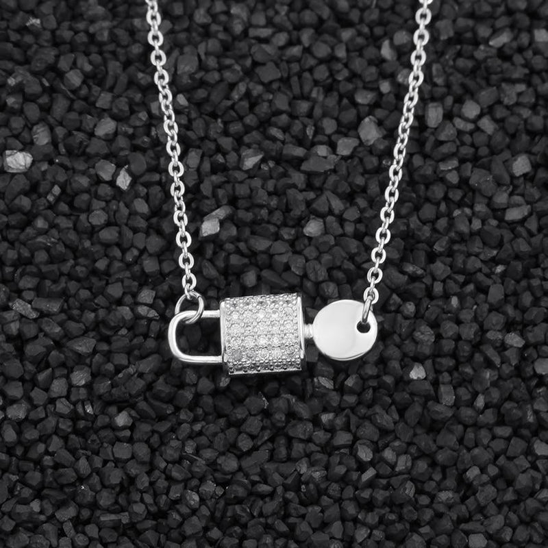 Lock And Key Pendant Necklace for Women-Necklaces-Arimonz-Silver-Arimonz