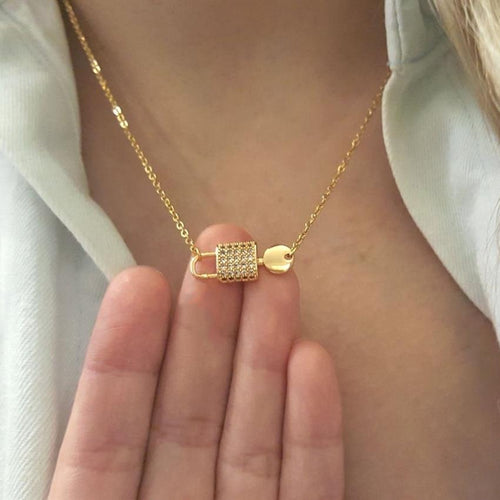 Lock And Key Pendant Necklace for Women-Necklaces-Arimonz-Arimonz
